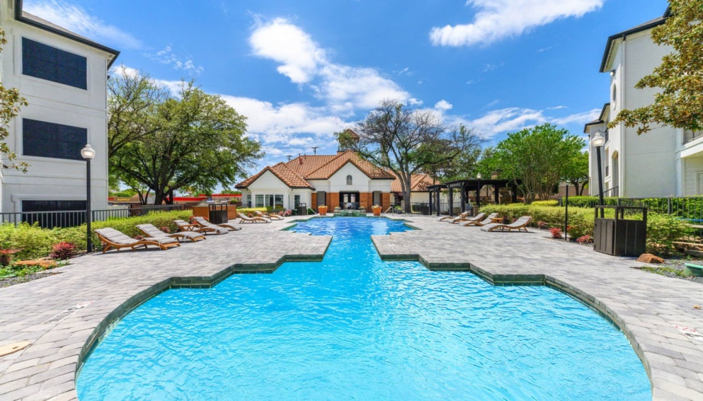 Sparkling blue pool