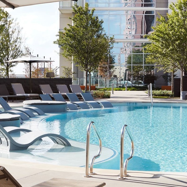 Sparkling blue pool 
