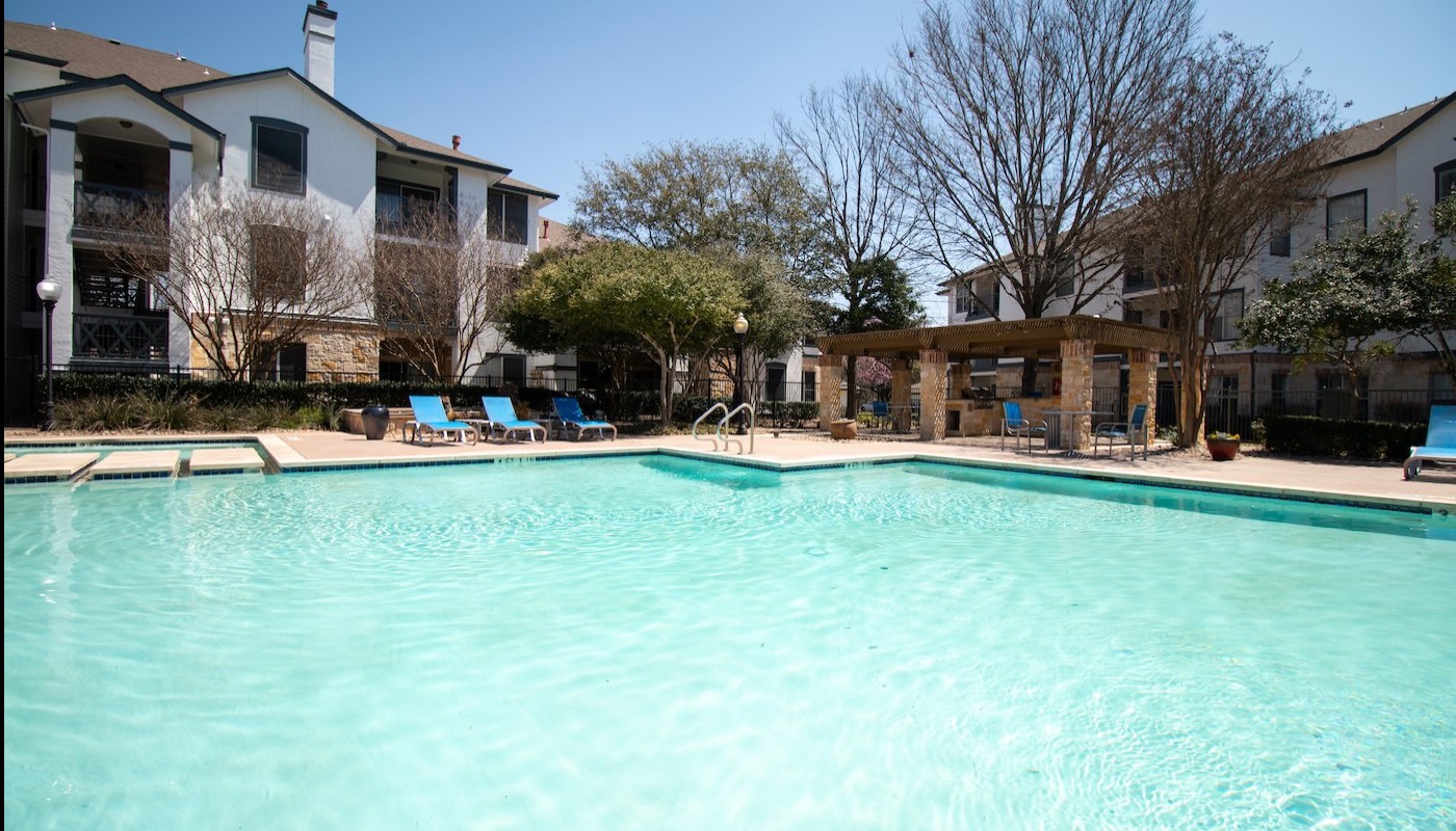 Sparkling blue pool 